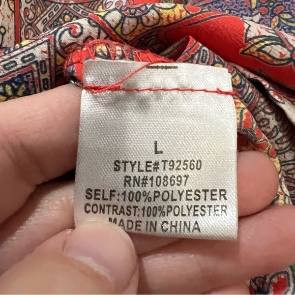 Alice Blue with Stitch Fix Large Sleeveless Bohemian Blouse Top P - Picture 4 of 4